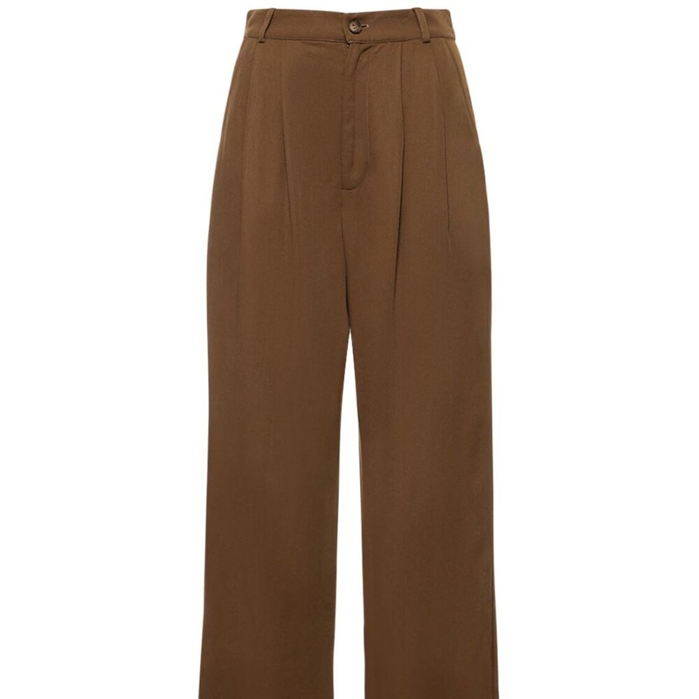 Reformation Brown Wide Leg High-Waisted Pants